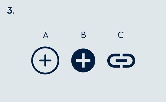 τρία διαφορετικά εικονίδια "add"