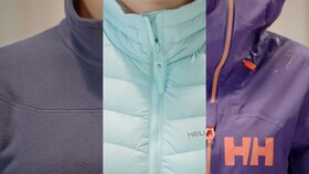 Τρεις διαφορετικοί τύποι μπουφάν Helly Hansen.