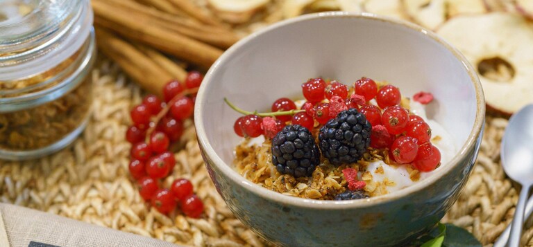 Homemade yogurt with granola