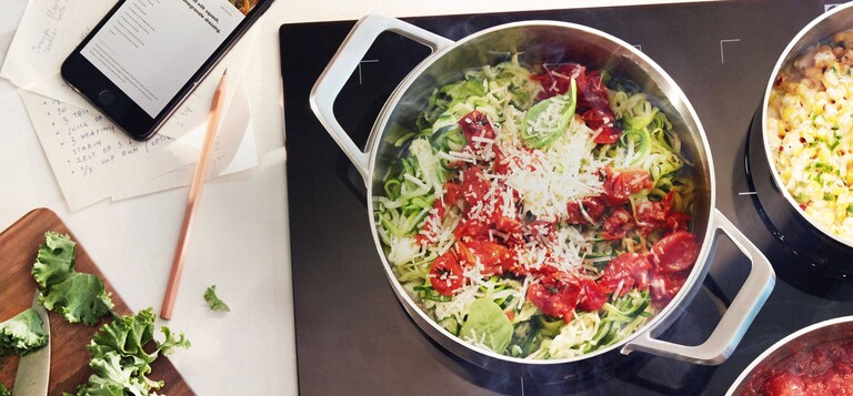 Zucchini Pasta with Tomato Sauce